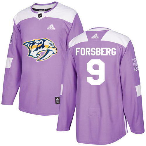 Adidas Predators #9 Filip Forsberg Purple Authentic Fights Cancer Stitched Youth NHL Jersey